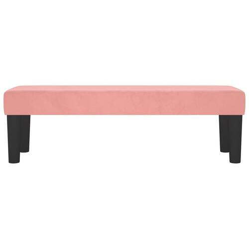 Bænk 100x30x30 cm fløjl lyserød