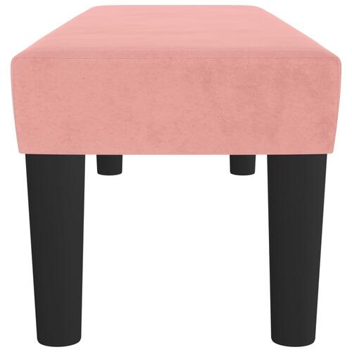 Bænk 100x30x30 cm fløjl lyserød