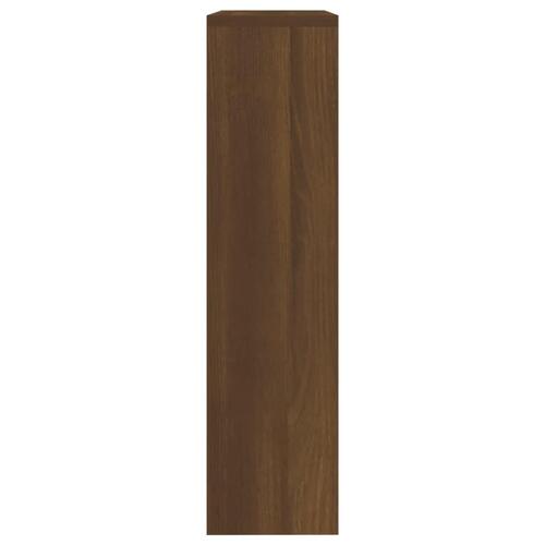 Skoskab med spejl 2 hylder 63x17x67 cm brun egetræ