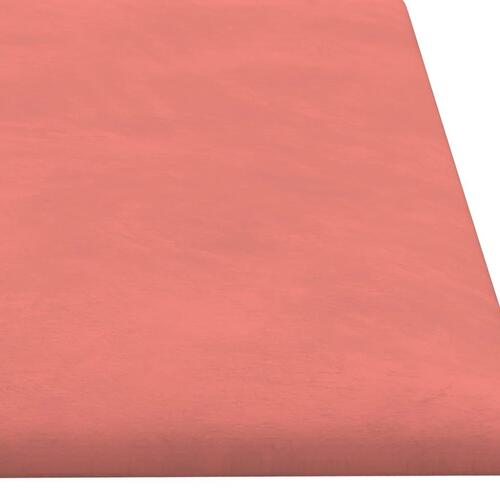 Vægpaneler 12 stk. 60x15 cm 1,08 m² fløjl lyserød