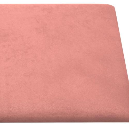 Vægpaneler 12 stk. 30x30 cm 1,08 m² fløjl Lyserød