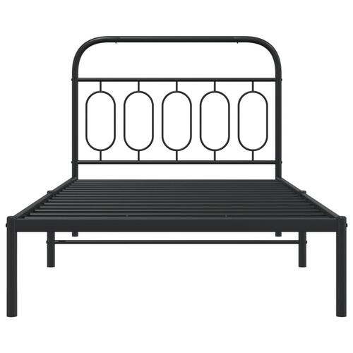 Sengeramme med sengegavl 100x200 cm metal sort