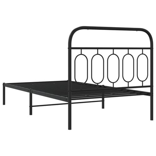 Sengeramme med sengegavl 100x200 cm metal sort