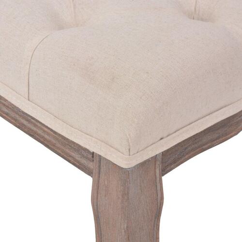Bænk lærred massivt træ 110 x 38 x 48 cm cremehvid
