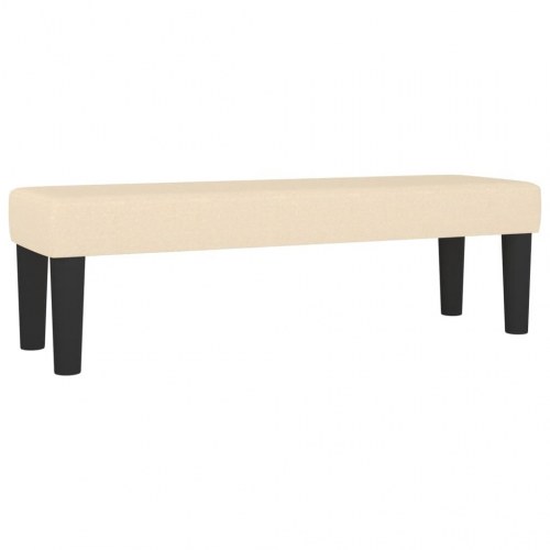 Kontinentalseng med madras 140x190 cm - stof, cremefarvet