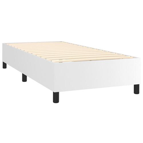 Kontinentalseng med madras 90x200 cm kunstlæder hvid