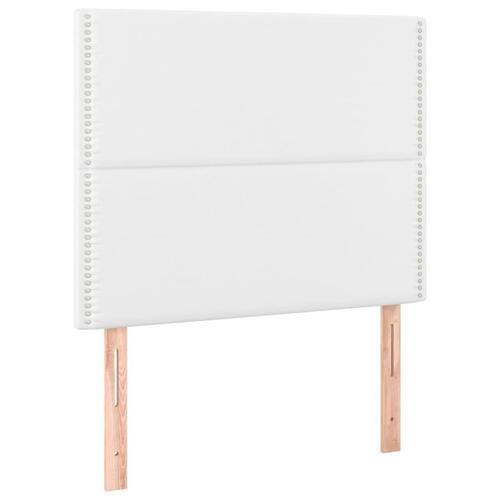 Kontinentalseng med madras 90x200 cm kunstlæder hvid