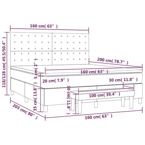 Kontinentalseng 160x200 cm kunstlæder sort