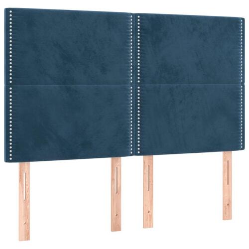 Kontinentalseng med madras 140x190 cm fløjl mørkeblå