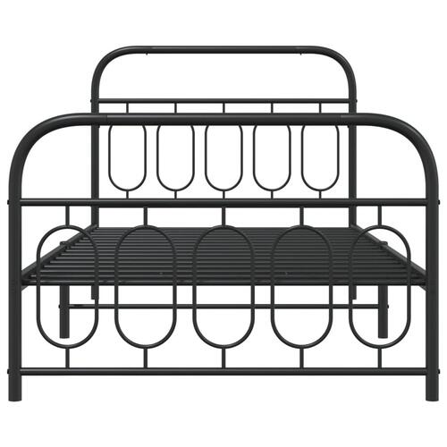 Sengeramme med sengegavl og fodgærde 107x203 cm metal sort