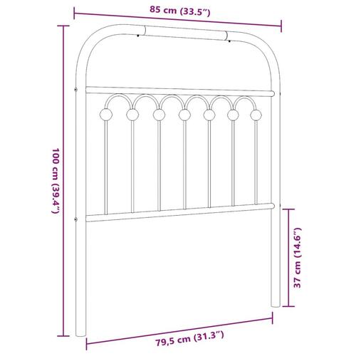 Sengegavl 80 cm metal sort
