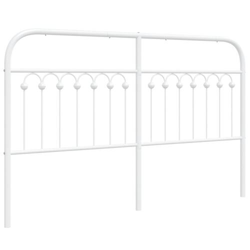 Sengegavl 160 cm metal hvid
