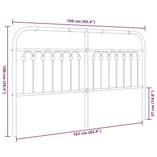 Sengegavl 160 cm metal hvid