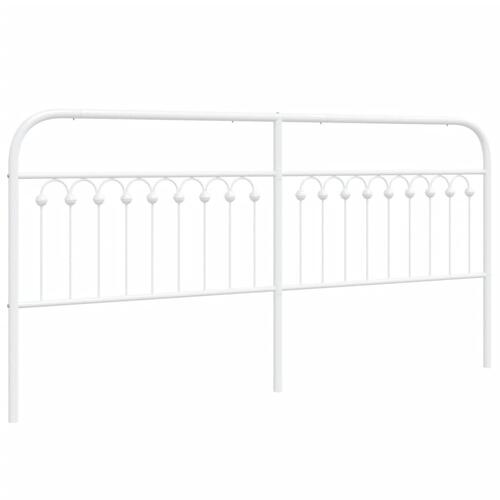 Sengegavl 193 cm metal hvid
