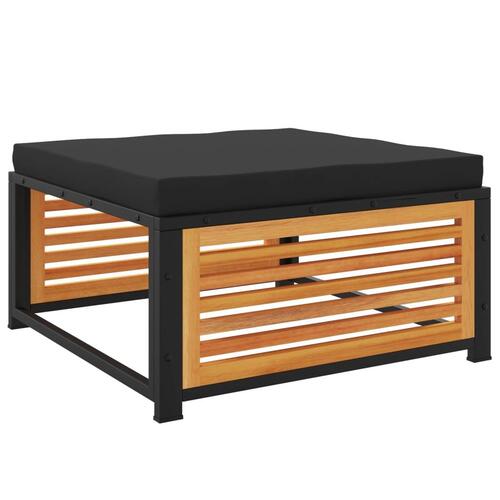 Haveskammel med hynde 68x68x30 cm massivt akacietræ