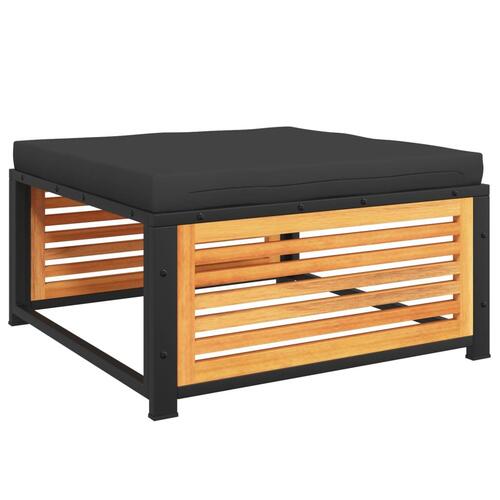 Haveskammel med hynde 68x68x30 cm massivt akacietræ