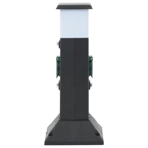 Udendørs søjle med stikkontakter og lampe + spyd 16x16x39,5 cm