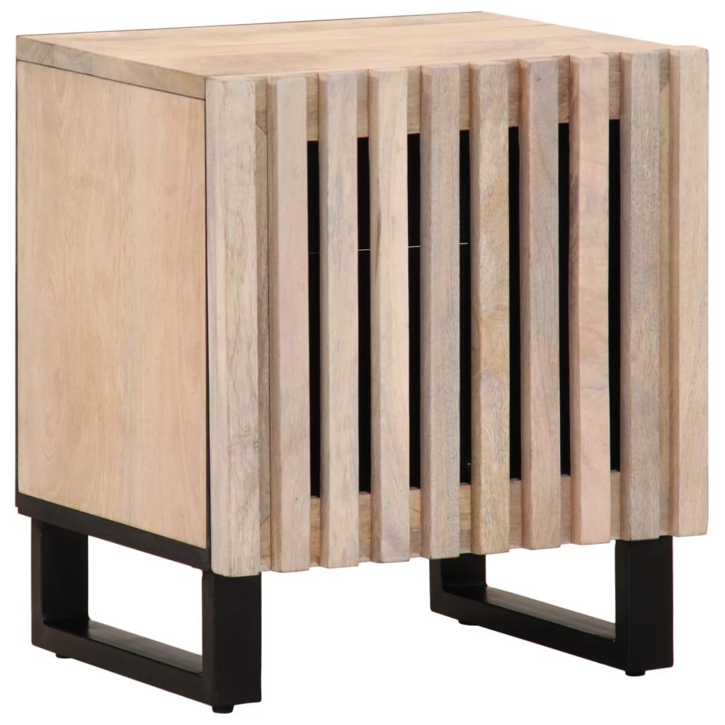 Sengebord 40x34x46 cm massivt bleget mangotræ