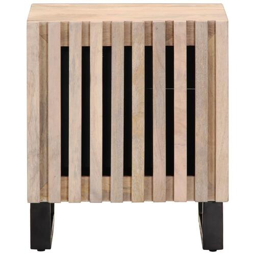 Sengebord 40x34x46 cm massivt bleget mangotræ