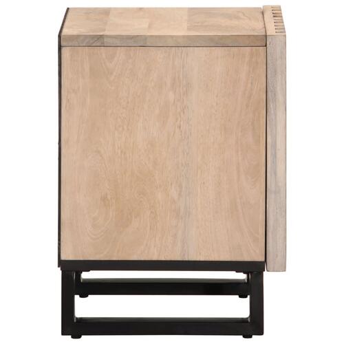 Sengebord 40x34x46 cm massivt bleget mangotræ