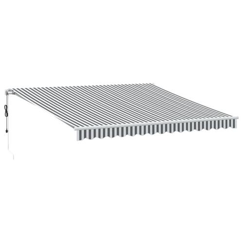 Markise 400x300 cm automatisk betjening antracitgrå og hvid