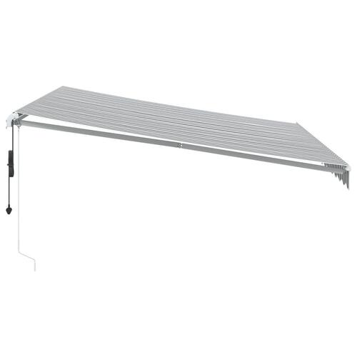 Markise 400x300 cm automatisk betjening antracitgrå og hvid