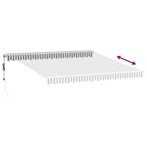 Markise 400x300 cm automatisk betjening antracitgrå og hvid