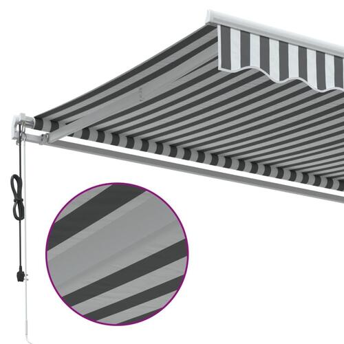 Markise 400x300 cm automatisk betjening antracitgrå og hvid