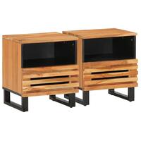 Sengeborde 2 stk. 40x34x46 cm massivt akacietræ