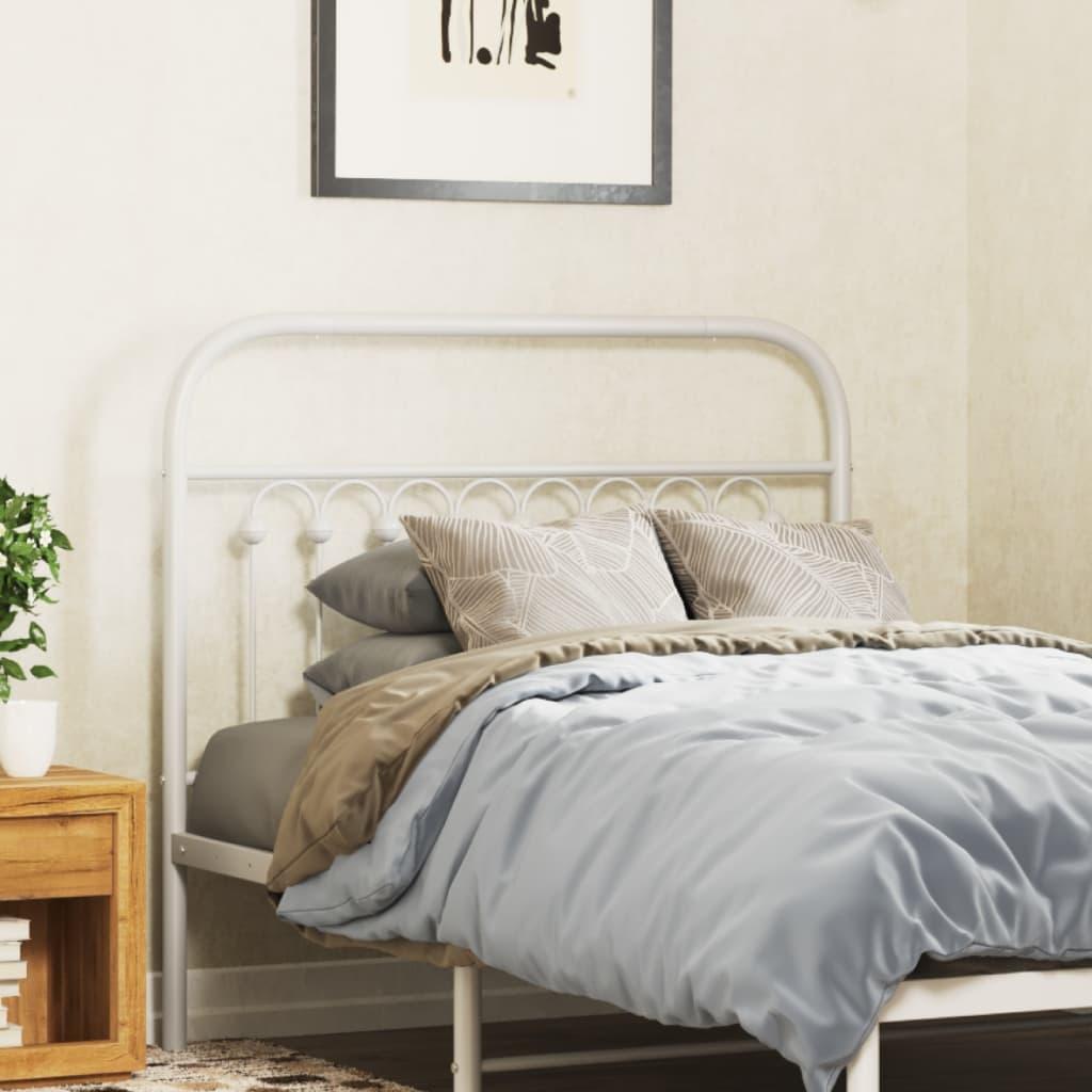 Sengegavl 100 cm metal hvid