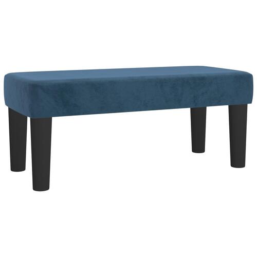 Bænk 70x30x30 cm fløjl mørkeblå