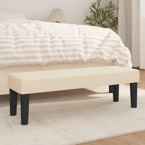 Bænk 100x30x30 cm stof cremefarvet