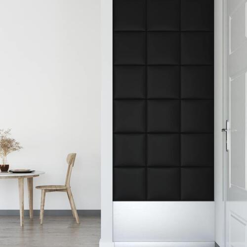 Vægpaneler 12 stk. 30x30 cm 1,08 m² kunstlæder sort