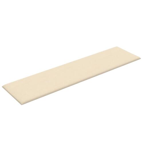 Vægpaneler 12 stk. 60x15 cm 1,08 m² stof cremefarvet