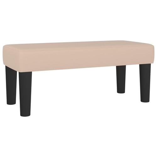 Bænk 70x30x30 cm kunstlæder cappuccinofarvet