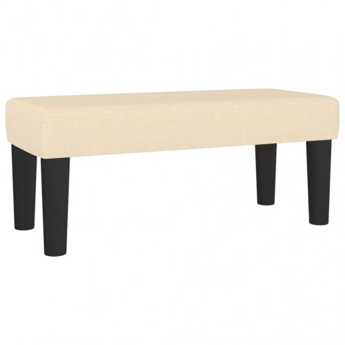 Kontinentalseng 90x200 cm med madras og topmadras - cremefarvet stof