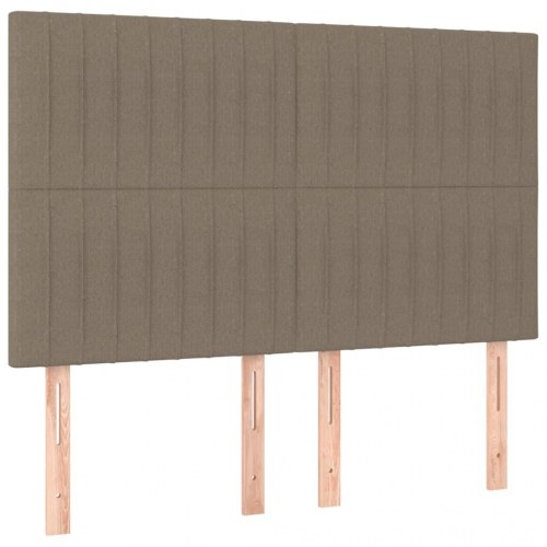 Kontinentalseng med madras 140 x 190 cm - stof, gråbrun