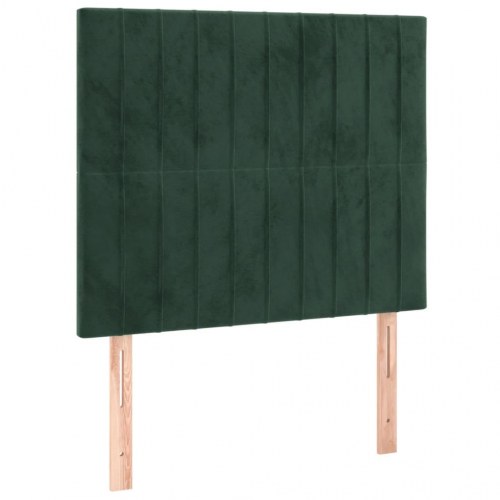 Kontinentalseng med madras 90×200 cm i fløjl - mørkegrøn