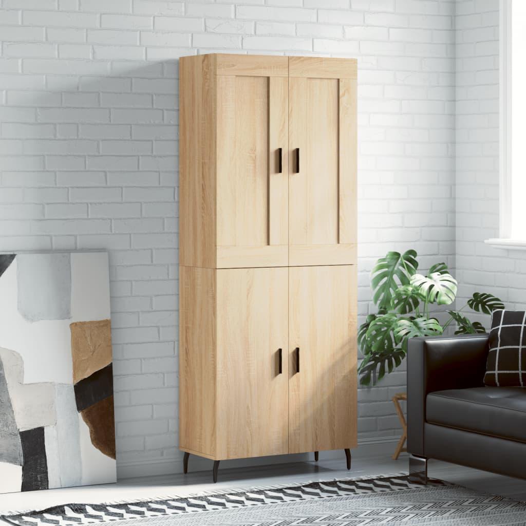 Højskab 69,5x34x180 cm konstrueret træ sonoma-eg billede