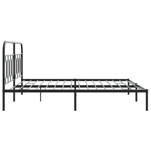 Sengeramme med sengegavl 180x200 cm metal sort
