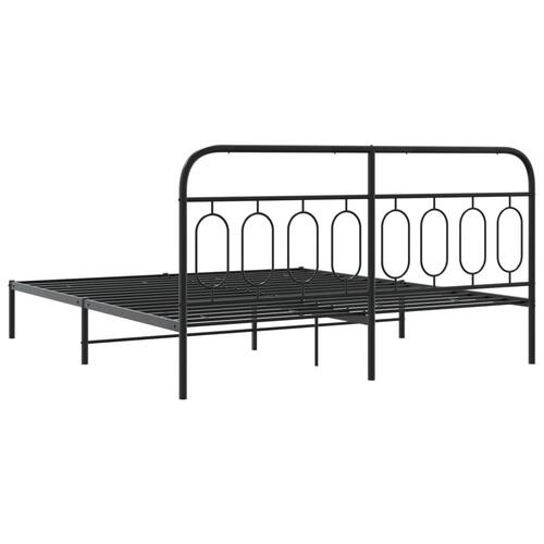Sengeramme med sengegavl 180x200 cm metal sort