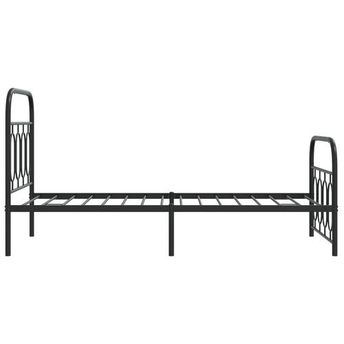 Sengeramme med sengegavl og fodgærde 90x200 cm metal sort