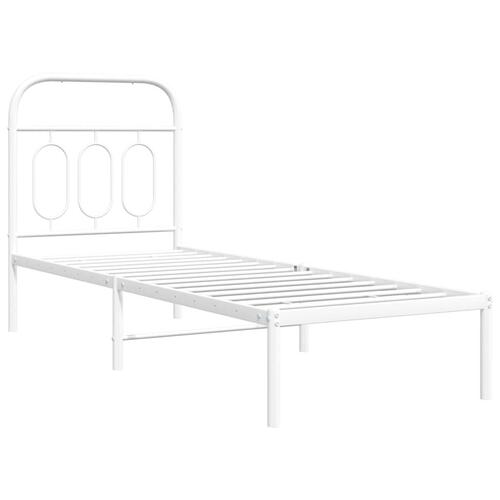 Sengeramme uden madras med hovedgærde 75x190 cm hvid