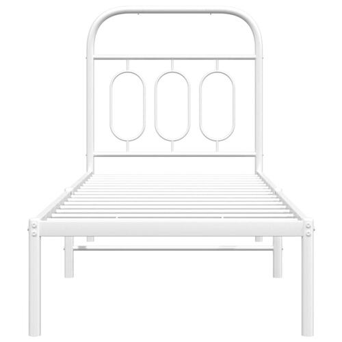 Sengeramme uden madras med hovedgærde 75x190 cm hvid