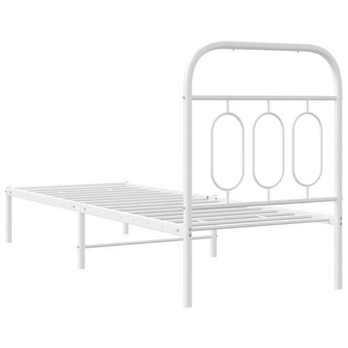 Sengeramme uden madras med hovedgærde 75x190 cm hvid
