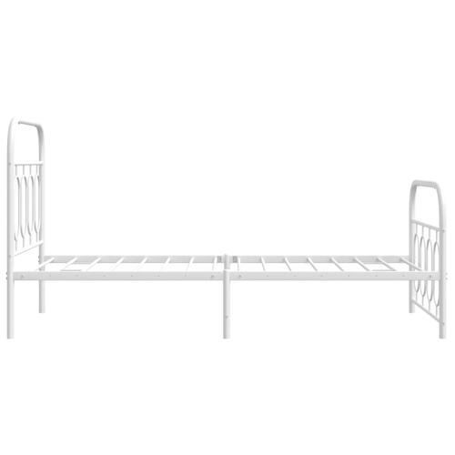 Sengeramme med sengegavl og fodgærde 80x200 cm metal hvid
