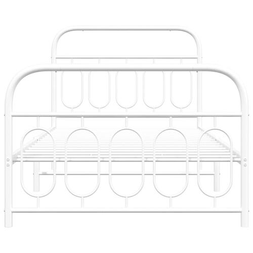 Sengeramme med sengegavl og fodgærde 107x203 cm metal hvid