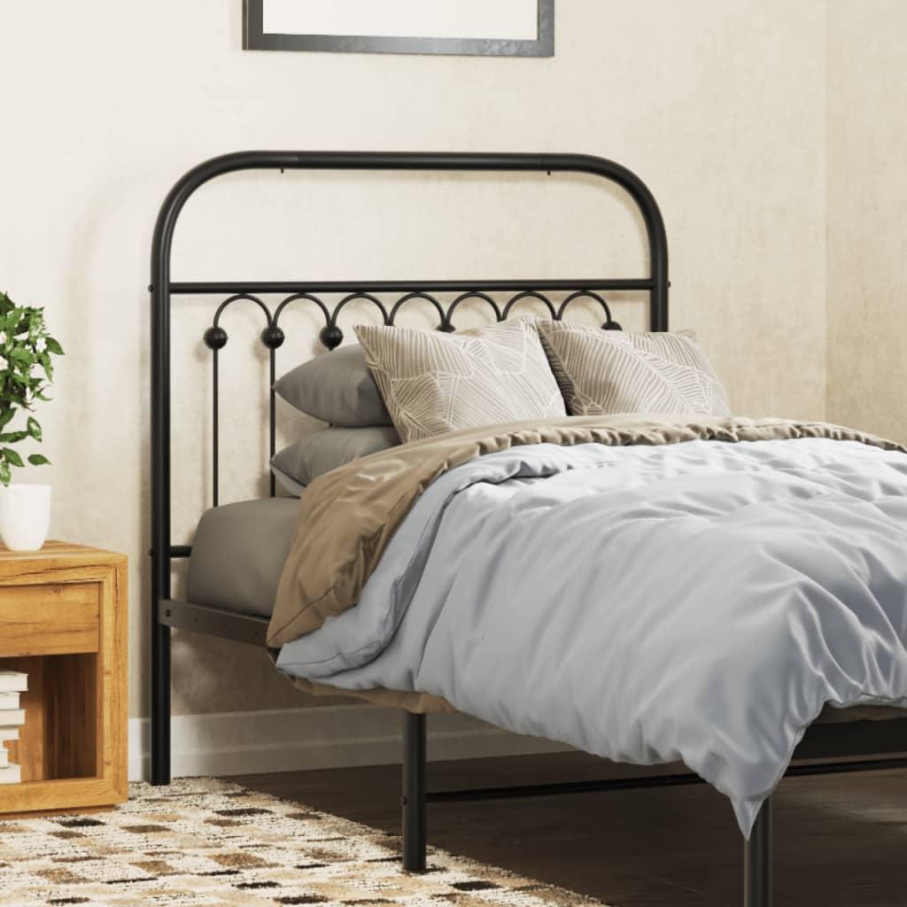 Sengegavl 90 cm metal sort