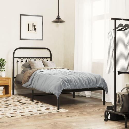 Sengegavl 90 cm metal sort