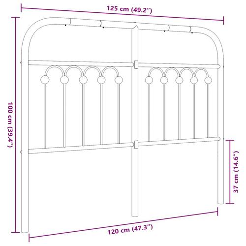Sengegavl 120 cm metal hvid